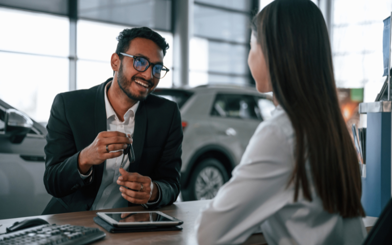 Man selling a car