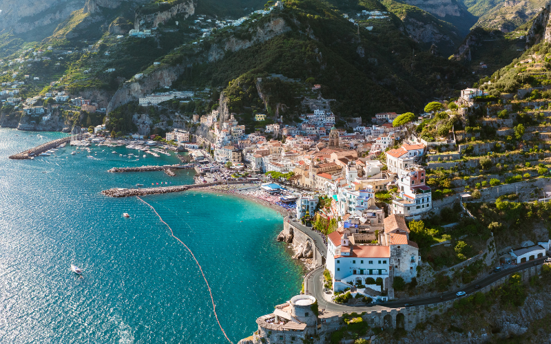 View of the Amalfi coast in Italy